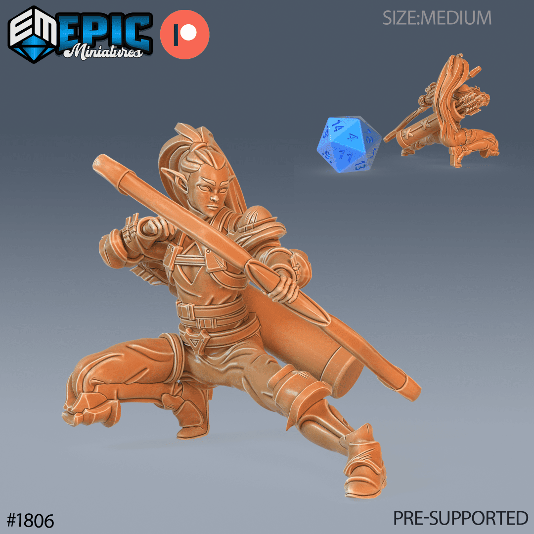 Elf Rogue Bow & Arrow - 2 Variations v2