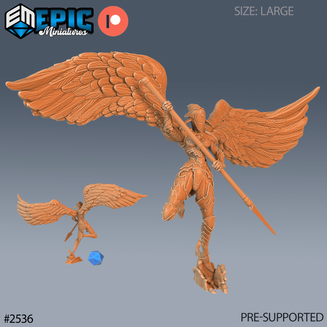 Animated Angel Statue Spear