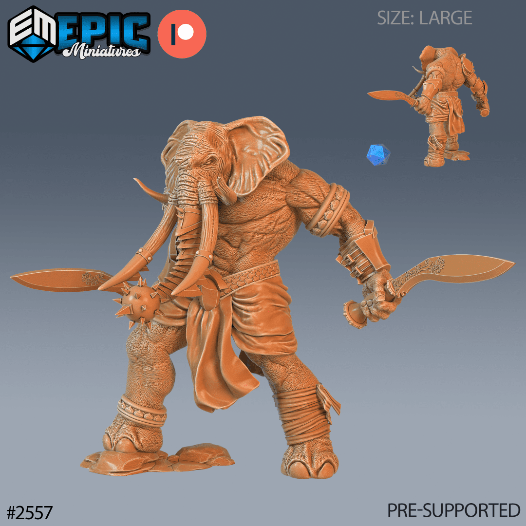 Elephant Folk Barbarian Swords